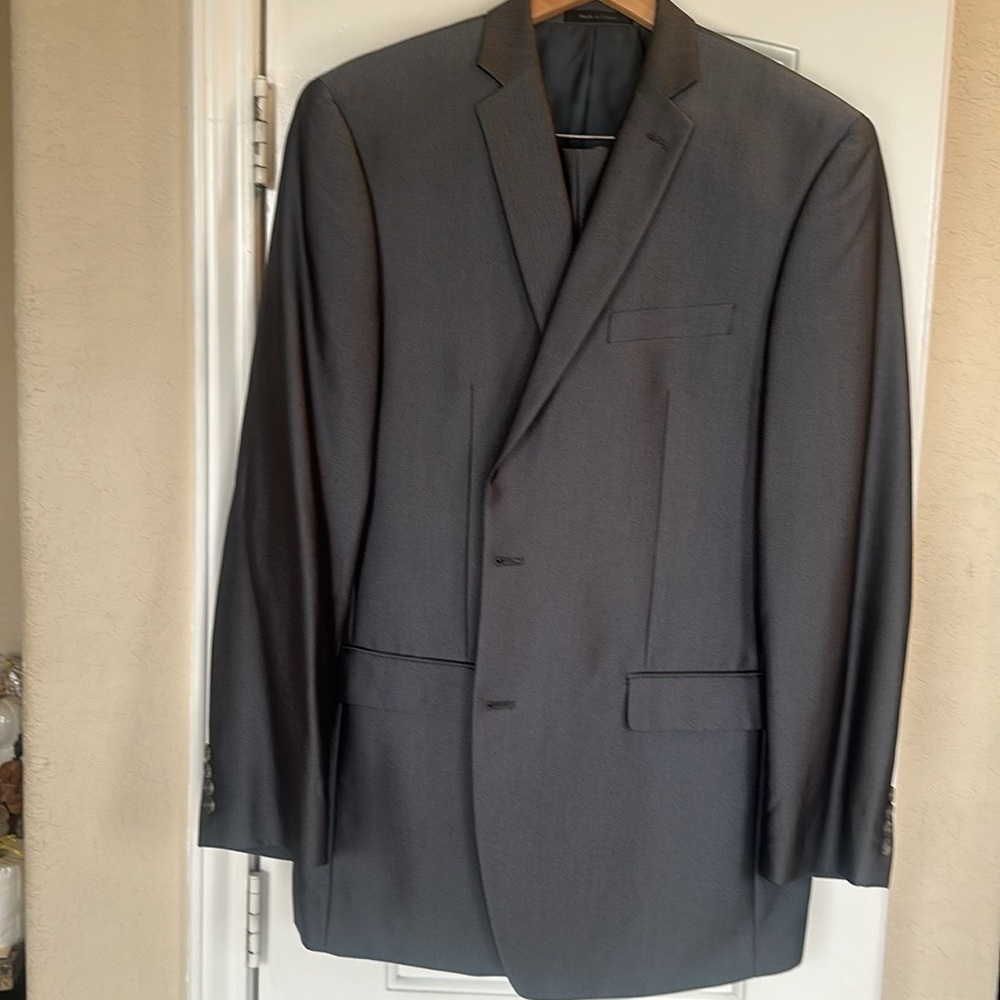Mens Dark Gray Calvin Klein Regular Fit 42 Long Suit
